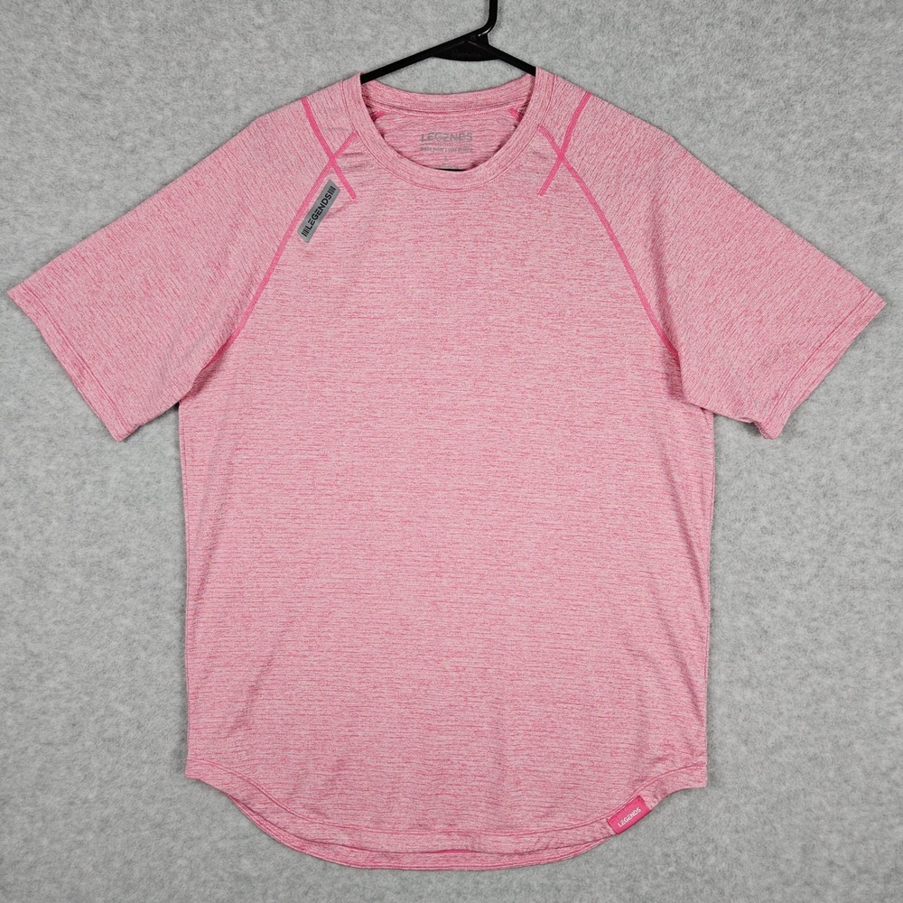 Legends Enzo Men's Large Pink T-Shirt Athletic Performance Activewear Gym Shirt